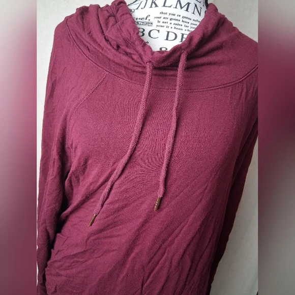 Isabel Maternity Burgundy Drawstring Top Large - Picture 6 of 6